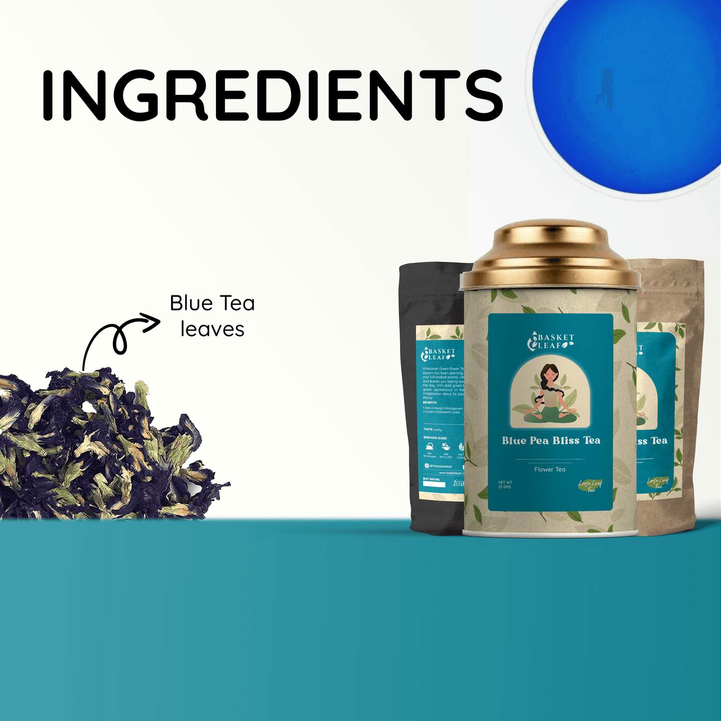 Blue Pea Bliss Tea - Basket Leaf